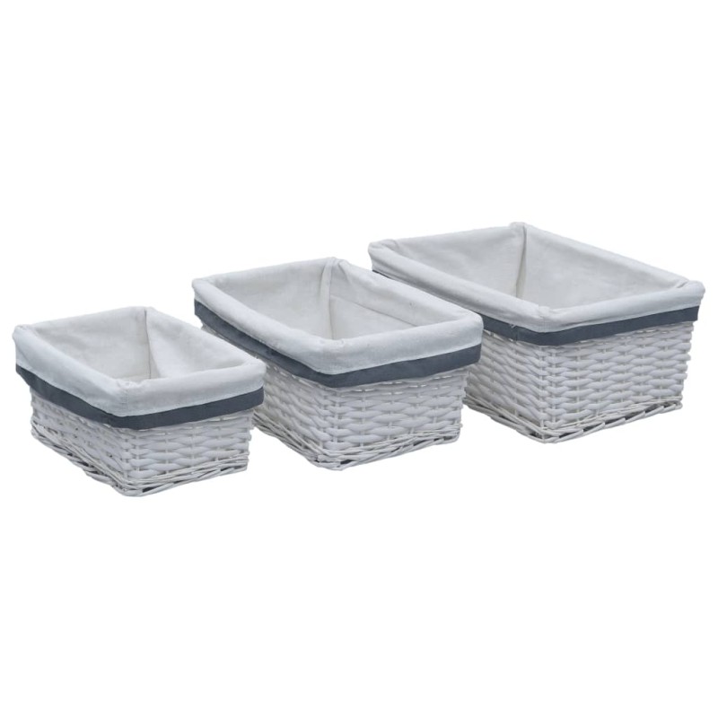 3 pcs conjunto de cestos de encastrar salgueiro branco-Cestos para complementos-Home Retail