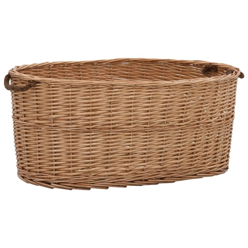 Cesto para lenha com pegas 78x54x34 cm salgueiro natural-Prateleiras para lenha e madeira-Home Retail