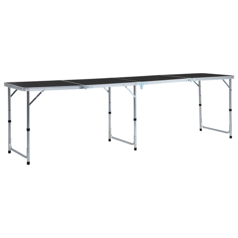 Mesa de campismo dobrável 240x60 cm alumínio cinzento-Mobiliário para campismo-Home Retail