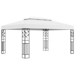 Gazebo com telhado duplo 3x4 m branco