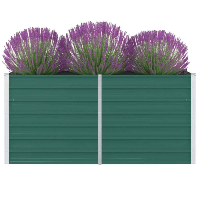 Canteiro de jardim elevado 160x80x77cm aço galvanizado verde-Vasos e floreiras-Home Retail