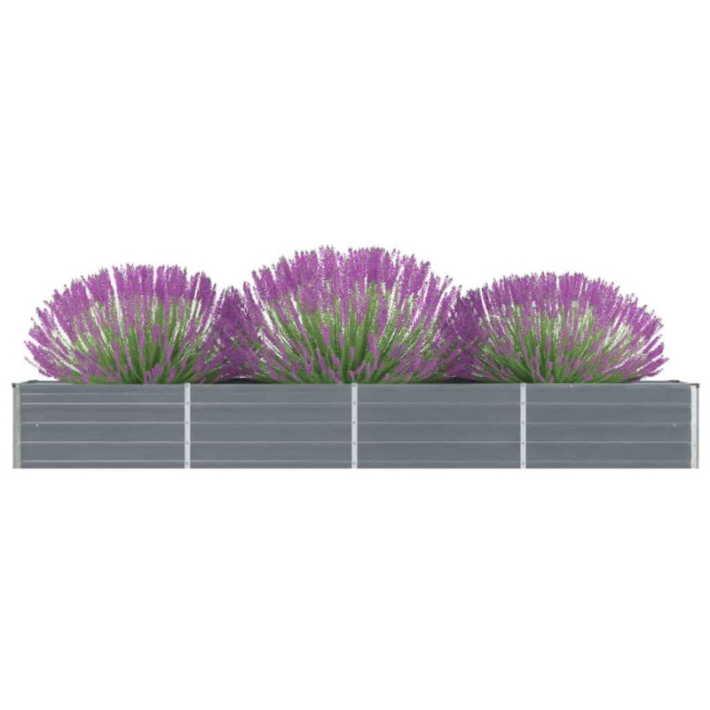 Canteiro elevado jardim aço galvanizado 320x40x45 cm cinzento-Vasos e floreiras-Home Retail