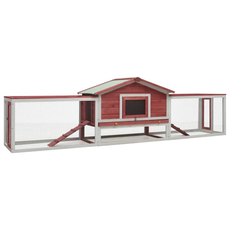 Coelheira 310x70x87 cm pinho e abeto maciços vermelho-Casotas e gaiolas para animais pequenos-Home Retail