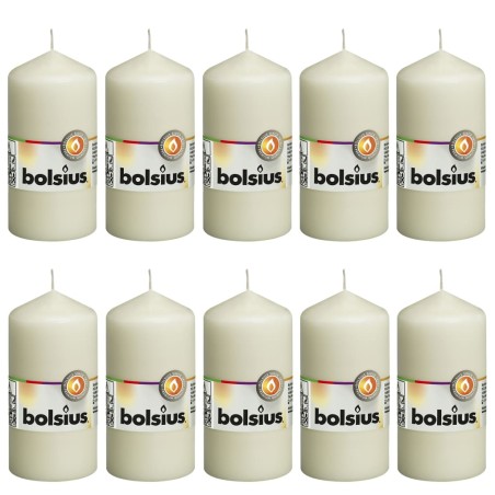 Bolsius Velas cilíndricas 10 pcs 120x58 mm marfim