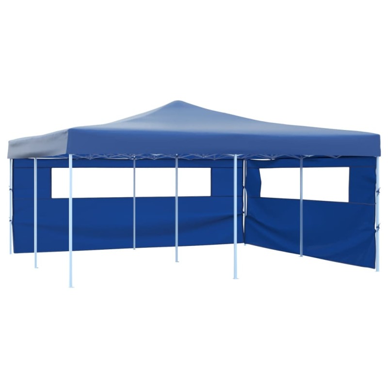 Tenda dobrável com 2 paredes laterais 5x5 m azul-Toldos e gazebos-Home Retail