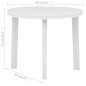 Mesa de jardim 89 cm plástico branco