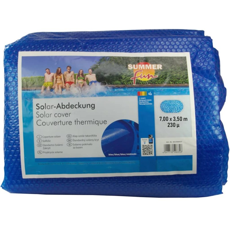 Summer Fun Cobertura solar de piscina oval 700x350 cm PE azul-Capas para piscinas e plástico para forrar pisos-Home Retail