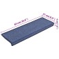 Tapete/carpete para degraus 15 pcs 65x25 cm azul