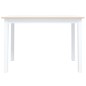 Mesa jantar 114x71x75cm madeira seringueira branco e castanho