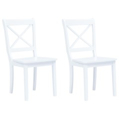 Cadeiras de jantar 2 pcs seringueira maciça branco