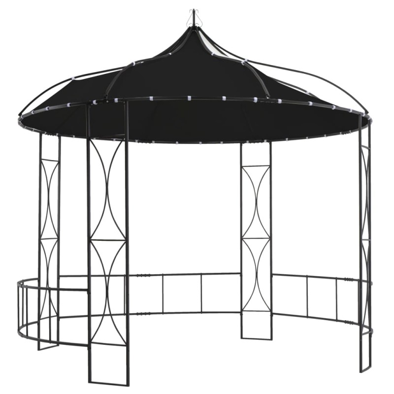 Gazebo redondo 300x290 cm antracite-Toldos e gazebos-Home Retail