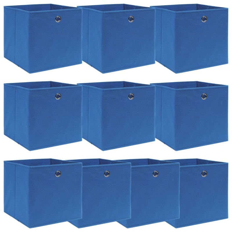 Caixas de arrumação 10 pcs 32x32x32 cm tecido azul-Cestos para complementos-Home Retail