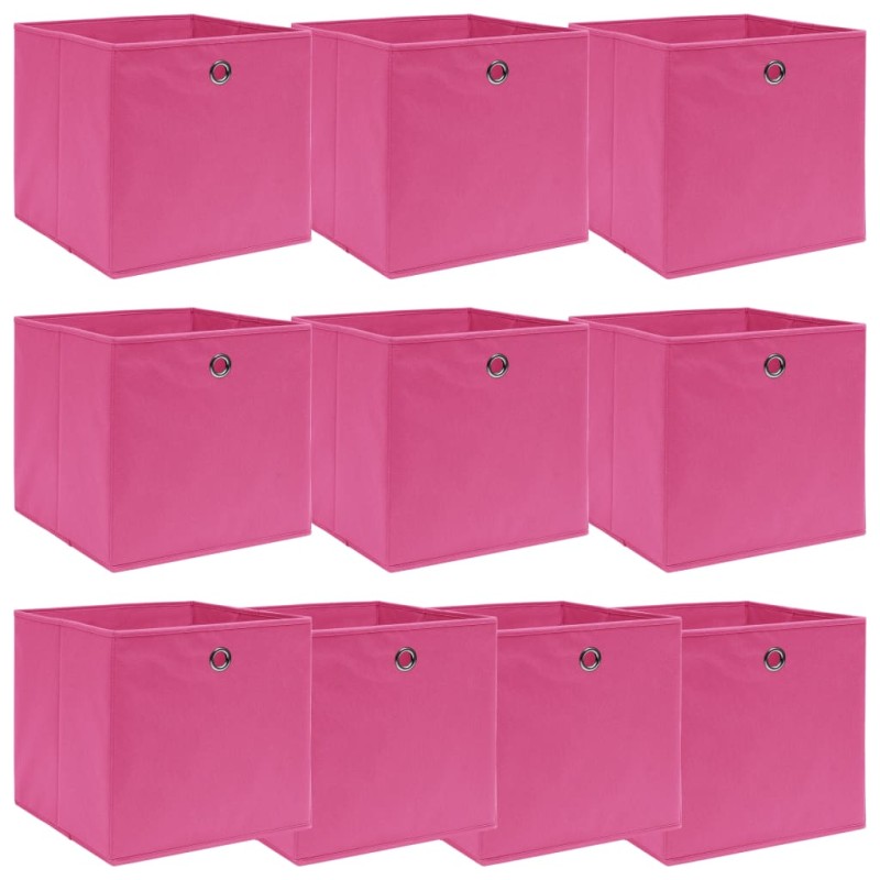 Caixas de arrumação 10 pcs 32x32x32 cm tecido rosa-Cestos para complementos-Home Retail