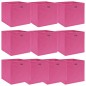 Caixas de arrumação 10 pcs 32x32x32 cm tecido rosa