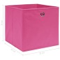 Caixas de arrumação 10 pcs 32x32x32 cm tecido rosa