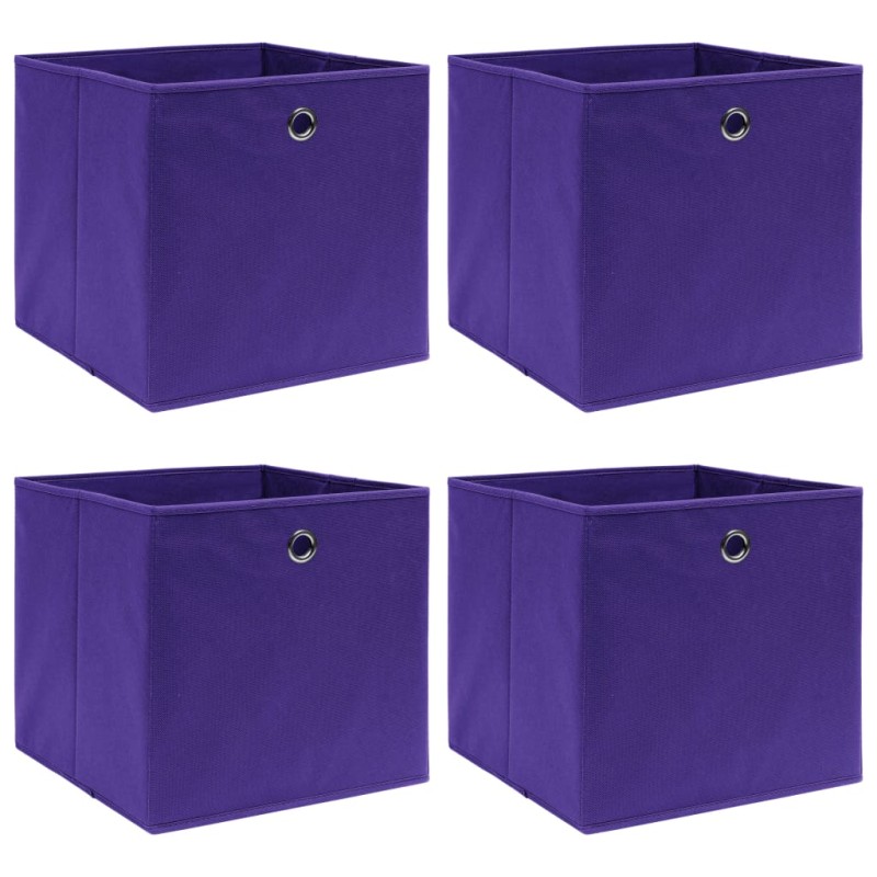 Caixas de arrumação 4 pcs 32x32x32 cm tecido roxo-Cestos para complementos-Home Retail