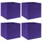 Caixas de arrumação 4 pcs 32x32x32 cm tecido roxo