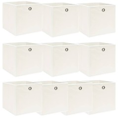 Caixas de arrumação 10 pcs 32x32x32 cm tecido branco