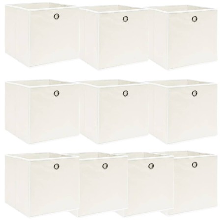 Caixas de arrumação 10 pcs 32x32x32 cm tecido branco