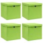 Caixas de arrumação com tampas 4 pcs 32x32x32 cm tecido verde