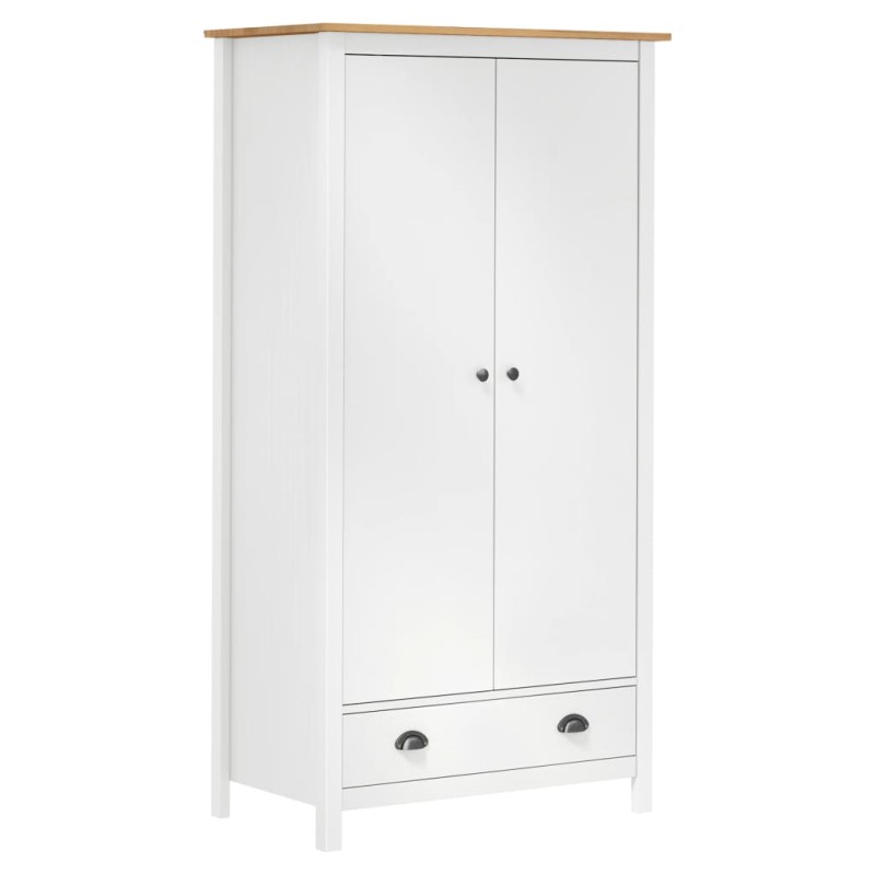 Roupeiro 2 portas Hill 89x50x170 cm pinho maciço branco-Guarda-roupas-Home Retail