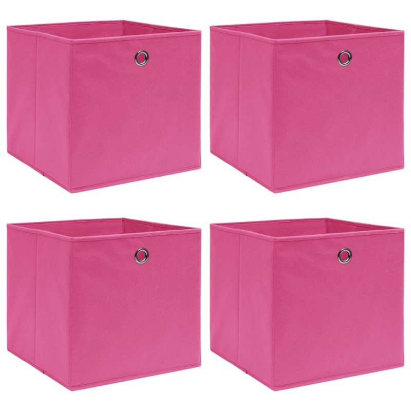 Caixas de arrumação 4 pcs 32x32x32 cm tecido rosa-Cestos para complementos-Home Retail