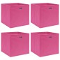 Caixas de arrumação 4 pcs 32x32x32 cm tecido rosa