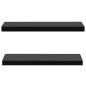 Prateleiras de parede suspensas 2 pcs 80x20x3,8 cm preto