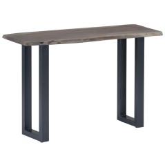 Mesa consola 115x35x76 cm acácia maciça e ferro cinzento