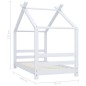 Estrutura de cama para crianças 70x140 cm pinho maciço branco