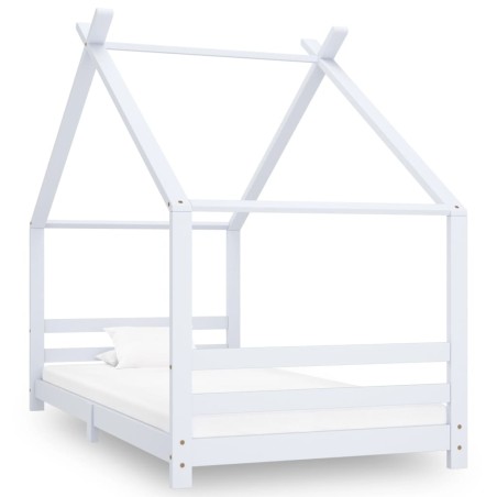 Estrutura de cama para crianças 90x200 cm pinho maciço branco