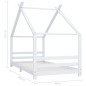 Estrutura de cama para crianças 90x200 cm pinho maciço branco