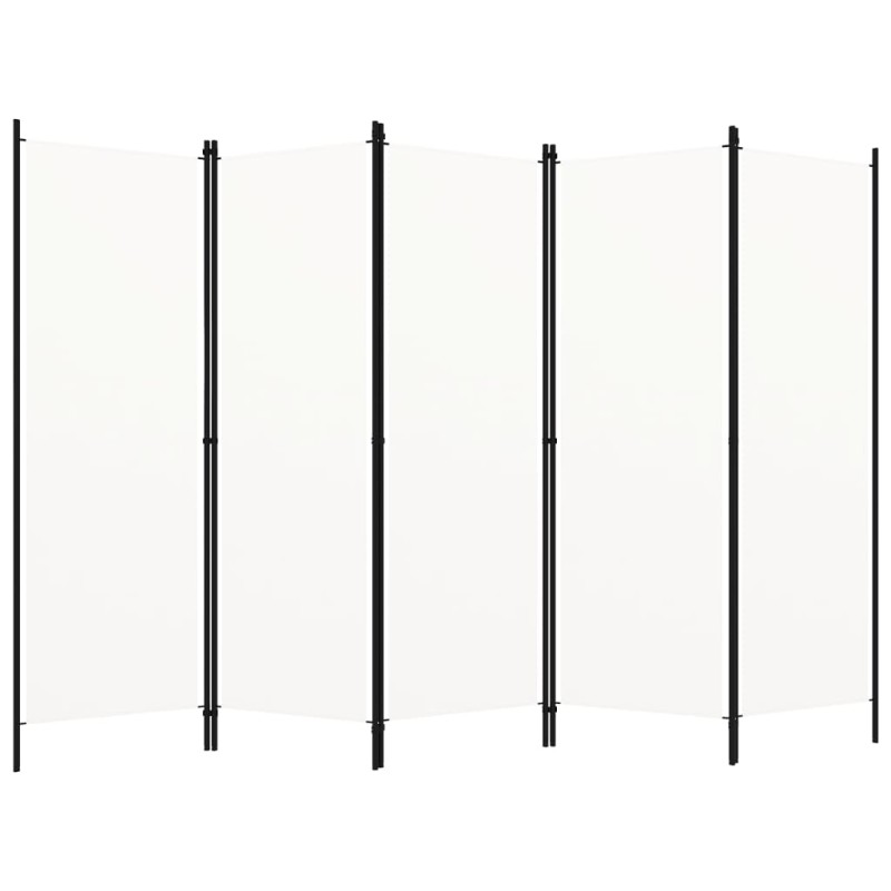 Divisória de quarto com 5 painéis 250x180 cm branco-Biombos-Home Retail