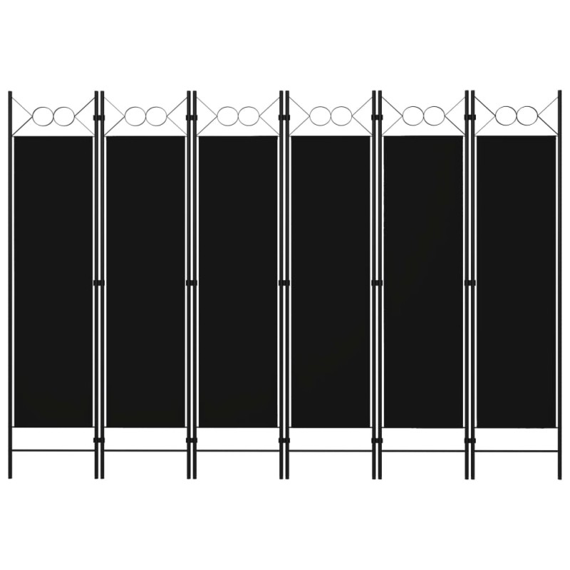 Divisória de quarto com 6 painéis 240x180 cm preto-Biombos-Home Retail