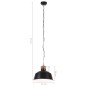 Candeeiro suspenso industrial 32 cm E27 preto