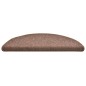 Tapete/carpete para degraus 15 pcs 56x17x3 cm castanho