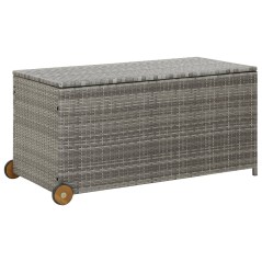 Caixa de arrumação p/ jardim 120x65x61 cm vime PE cinza-claro