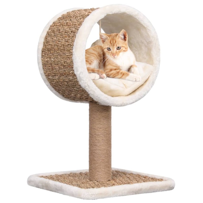 Árvore p/ gatos c/ túnel superior e brinquedo 49cm erva marinha-Móveis para gatos-Home Retail