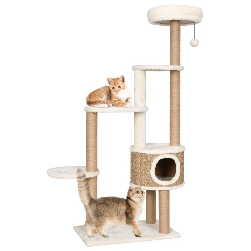 Árvore para gatos c/ postes e almofadão 148 cm erva marinha-Móveis para gatos-Home Retail