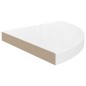 Prateleiras canto suspensas 4 pcs 35x35x3,8cm MDF branco brilh.