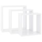 Prateleiras de parede em forma de cubo 3 pcs MDF branco