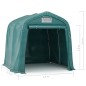 Tenda de garagem em PVC 2,4x2,4 m verde