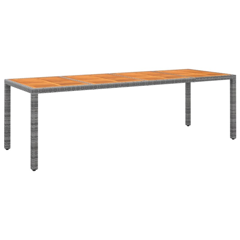 Mesa de jardim 250x100x75 cm vime PE/acácia maciça cinzento-Mesas de jardim-Home Retail