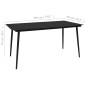 Mesa de jantar para jardim 190x90x74 cm aço e vidro preto