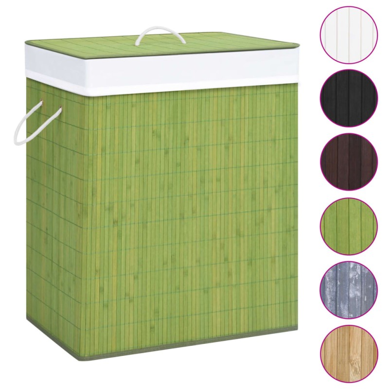 Cesto para roupa suja c/ secção única 83 L bambu verde-Cestos para lavandaria-Home Retail