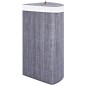 Cesto de canto para roupa suja 60 L bambu cinzento