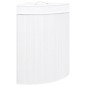 Cesto de canto para roupa suja 60 L bambu branco