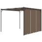 Gazebo jardim c/ cortina lateral 3x3x2,25m cinzento-acastanhado