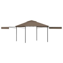 Gazebo toldo duplo extens. 3x3x2,75m 180g/m² cinza-acastanhado