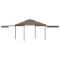 Gazebo toldo duplo extens. 3x3x2,75m 180g/m² cinza-acastanhado